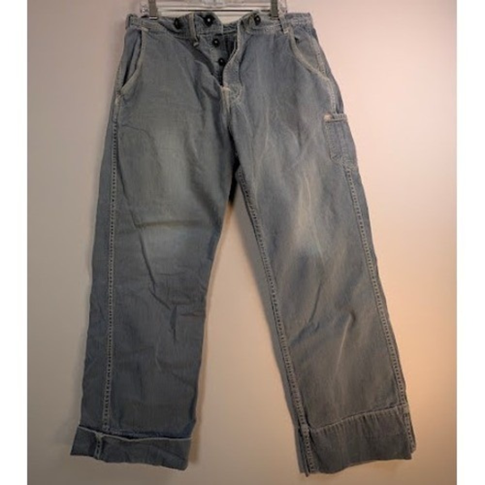 RARE 2003 LEVI's RED Holden Work Pants 35x29 Blue Denim Loose Straight Wide